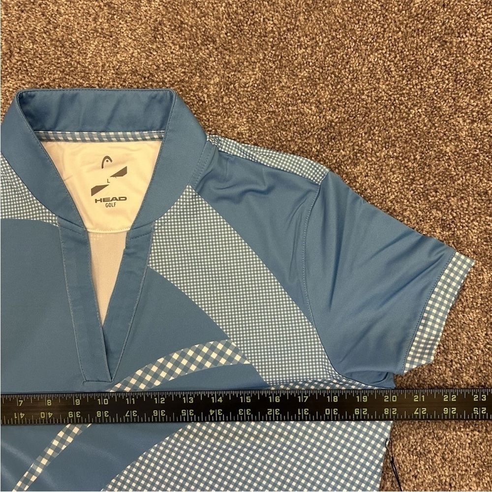 Head Golf Women's Linda Top Blue Short Sleeves V-Neck Size L - Large - NWT $65 - Picture 7 of 13